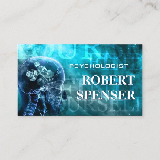 Psychologin Cosmo Blue Business Card Visitenkarte (Vorderseite)