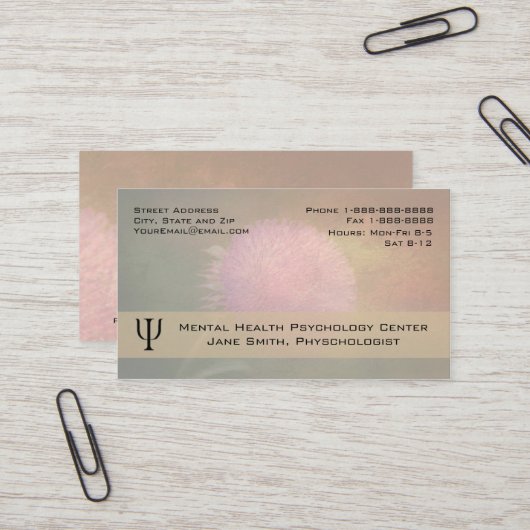 Psychologin Counselor Business Visitenkarte (Vorderseite/Rückseite Beispiel)