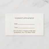 Psychologin Counselor Elegant Linen Ernennung Terminkarte (Rückseite)