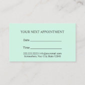 Psychologin Counselor Elegant Mint Foliage Terminkarte (Rückseite)