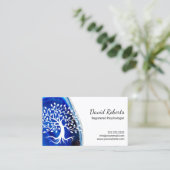 Psychologin Counselor Modern Blue Agate Tree Terminkarte (Stehend Vorderseite)