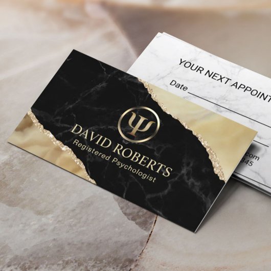 Psychologin Counselor Moderne Gold Marble Agate Terminkarte