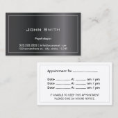 Psychologin Dark Metal Frame Ernennung Terminkarte (Vorne/Hinten)