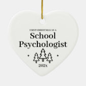 Psychologin der Schule - Erste Weihnachtsfeier Keramik Ornament (Hinten)
