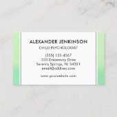 Psychologin LCSW Psychiatrist Modern Green Ombre Visitenkarte (Rückseite)