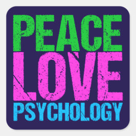 Psychologin Peace Liebe Psychology Quadratischer Aufkleber