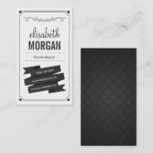 Psychologin - Retro Black and White Visitenkarte (Vorne/Hinten)