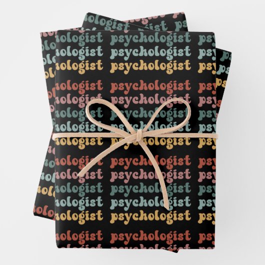 Psychologin Retro Psychology Student Abschluss Geschenkpapier Set (Beispiel)