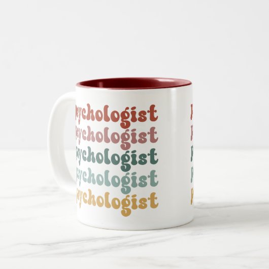 Psychologin Retro Psychology Student Abschluss Zweifarbige Tasse (Vorderseite Links)