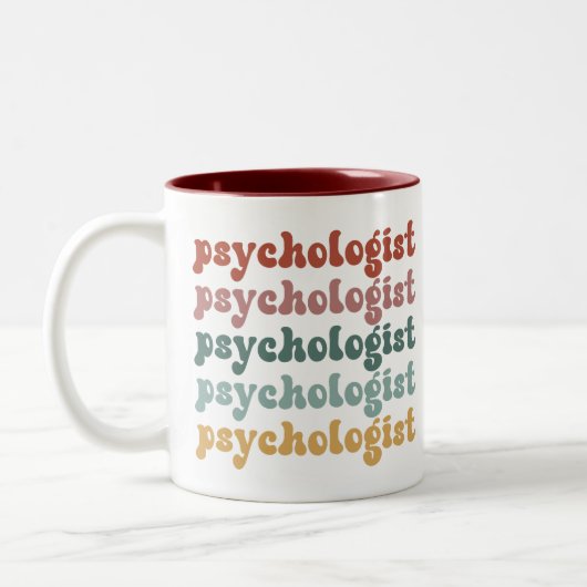 Psychologin Retro Psychology Student Abschluss Zweifarbige Tasse (Links)