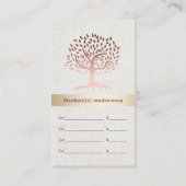 Psychologin Rose Goldener Tree Elegante Ernennung Terminkarte (Rückseite)