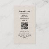 Psychologin Therapeutin Retro Sand Modern Visitenkarte (Rückseite)