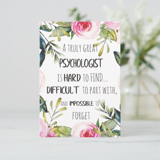 Psychologin Wertschätzung Danke Farewell Geschenk (Stehend Vorderseite)