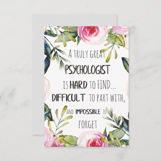 Psychologin Wertschätzung Danke Farewell Geschenk (Vorne/Hinten)