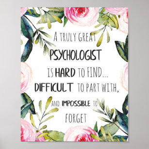 Psychologin Wertschätzung Danke Farewell Geschenk Poster
