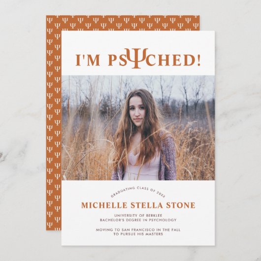 Psychologische Abschluss Einladung (Vorne/Hinten)