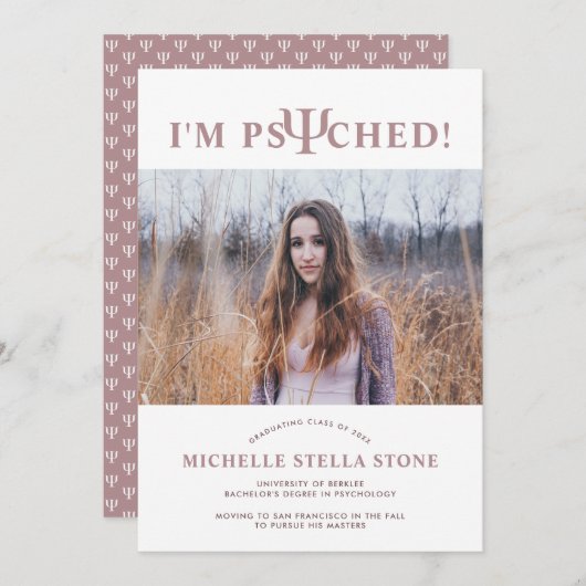 Psychologische Abschluss Einladung (Vorne/Hinten)