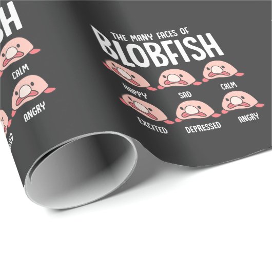 Psychologische Fische, Gefechtsfisch Blobfish Sea Geschenkpapier (Rolleneckpunkt)