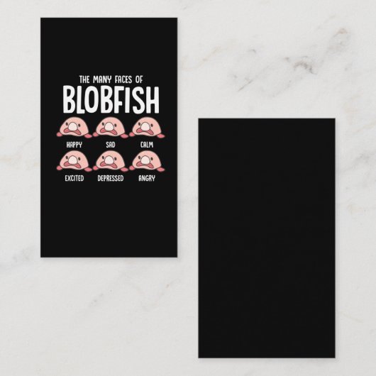 Psychologische Fische, Gefechtsfisch Blobfish Sea  Visitenkarte (Vorne/Hinten)