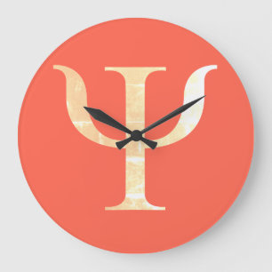 Psychologische Wissenschaft Symbol Red Orange Cloc Große Wanduhr