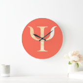 Psychologische Wissenschaftssymbol Rote Orangenuhr Große Wanduhr (Zuhause)