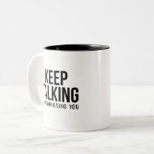 Psychologisches Geschenk, BEHALT zu reden, ICH BIN Zweifarbige Tasse (Vorderseite Links)
