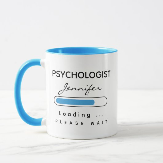 PSYCHOLOGIST [Name] Laden von Blau und Weiß Tasse (Links)