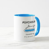 PSYCHOLOGIST [Name] Laden von Blau und Weiß Tasse (VorderseiteRechts)