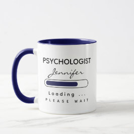PSYCHOLOGIST [Name] Laden von Marine & White Tasse