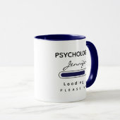 PSYCHOLOGIST [Name] Laden von Marine & White Tasse (VorderseiteRechts)