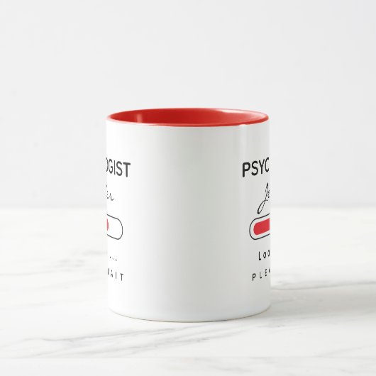 PSYCHOLOGIST [Name] Rot und Weiß beladen Tasse (Zentrum)