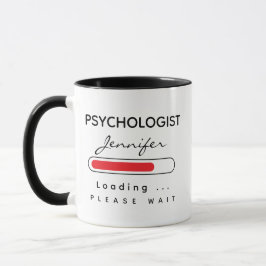 PSYCHOLOGIST [Name] Schwarz-Weiß-Lot Tasse
