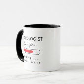 PSYCHOLOGIST [Name] Schwarz-Weiß-Lot Tasse (Vorderseite Links)