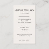 Psychologist Neutral Beige Photo Visitenkarte (Rückseite)
