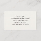 Psychologist Neutral Beige Watercolor Visitenkarte (Rückseite)