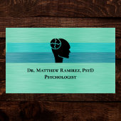 Psychologist Psychiatrist Teal Faux Metal QR Code Visitenkarte