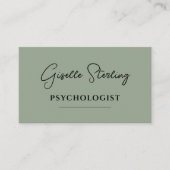Psychologist Sage Green QR Code Visitenkarte (Vorderseite)