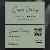 Psychologist Sage Green QR Code Visitenkarte