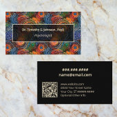 Psychologist | Therapist Colorful Swirls QR Code Visitenkarte
