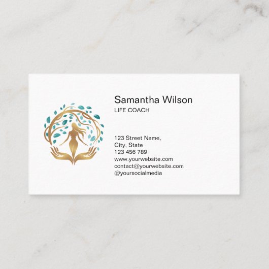 Psychologist Therapist Life Coach Tree of Life Visitenkarte (Rückseite)