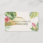 Psychologist Tropical Palm Trees Gold Visitenkarte (Vorderseite)