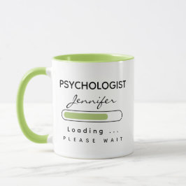PSYCHOLOGISTIN [Name] Beladen von hellgrün und wei Tasse