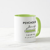 PSYCHOLOGISTIN [Name] Beladen von hellgrün und wei Tasse (VorderseiteRechts)