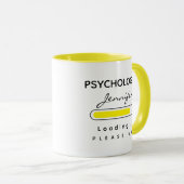 PSYCHOLOGISTIN [Name] Gelb/Weiß Tasse (VorderseiteRechts)