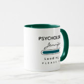 PSYCHOLOGISTIN [Name] Laden grün und weiß Tasse (VorderseiteRechts)