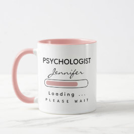 PSYCHOLOGISTIN [Name] Pink & Weiß beladen Tasse