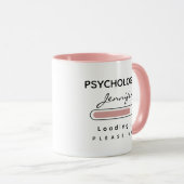 PSYCHOLOGISTIN [Name] Pink & Weiß beladen Tasse (VorderseiteRechts)