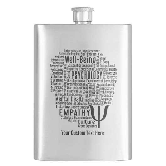 PSYCHOLOGY Word-benutzerdefinierte Flasche Flachmann (Vorderseite)