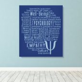 PSYCHOLOGY Word Cloud benutzerdefinierte Farbe Lei Leinwanddruck (Insitu (Holzboden))