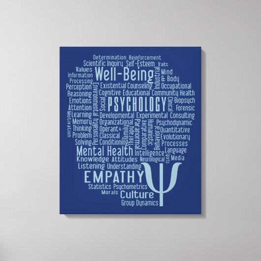 PSYCHOLOGY Word Cloud benutzerdefinierte Farbe Lei Leinwanddruck (Vorderseite)